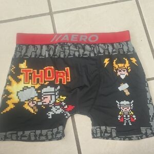 Aero Men's Black Boxer Briefs with Thor Design